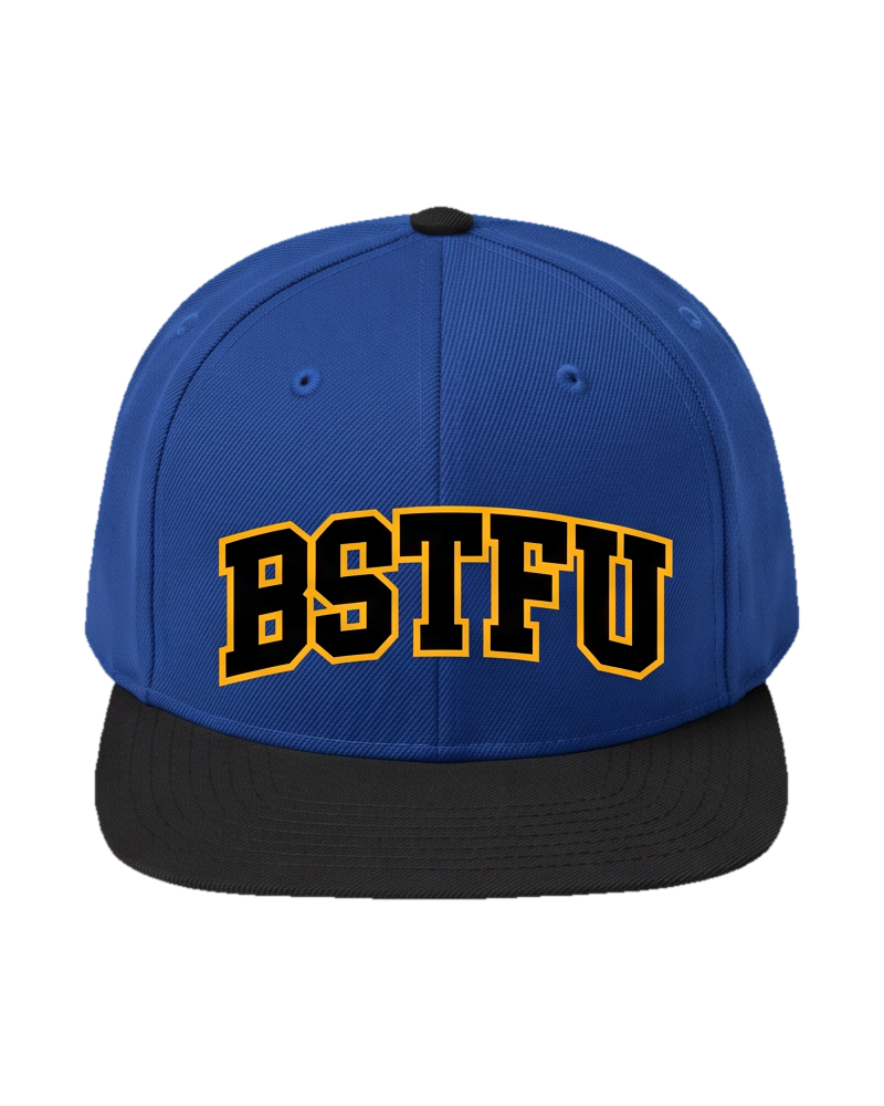 FIRST DROP Snapback — Royal Blue Gold Outline