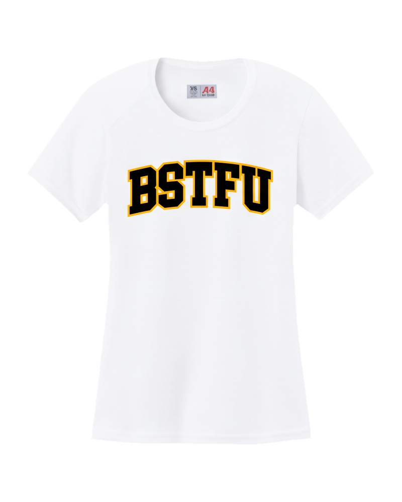 FIRST DROP Fitted Tee — White Gold Outline