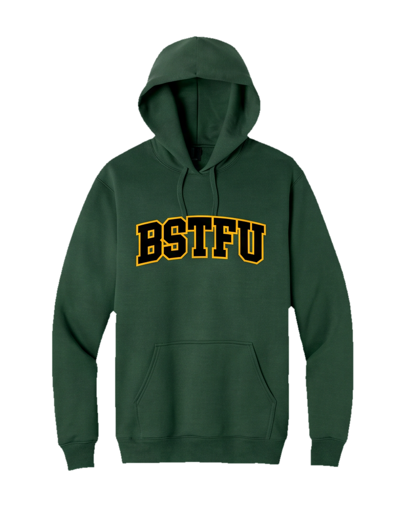 FIRST DROP Hoodie — Forest Green Gold Outline